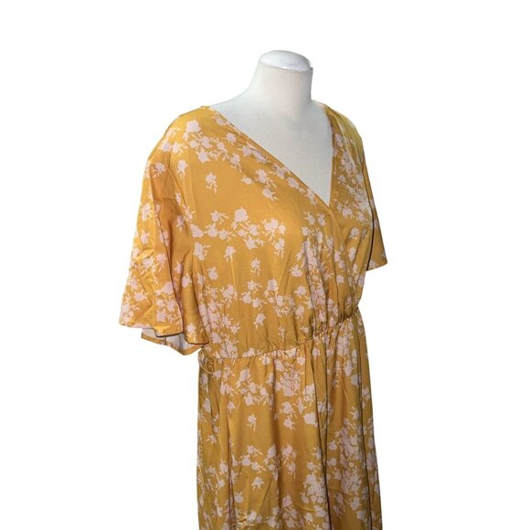BloomChic Ditsy Floral A Line V Neck Short Flutter Sleeve Midi Dress Sz 18/20 (2 - Picture 3 of 15